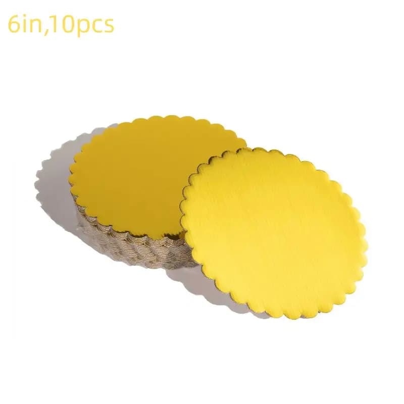 Planches à gâteaux avec anneaux de gâteau dorés blancs, carton avec Base à gâteau de 6/8/10/12 pouce