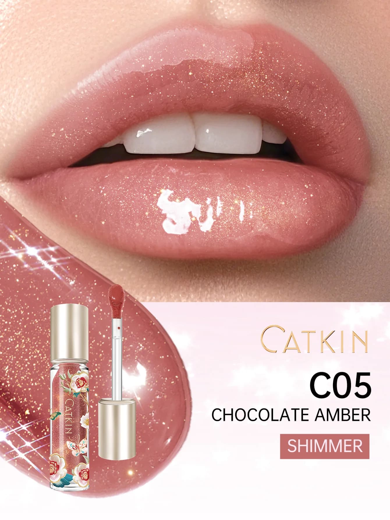 CATKIN Lip Essence Lipstick Lip Glaze Mirror Water Gloss Lip Gloss Hydratant Effet Verre Dudu Lotion