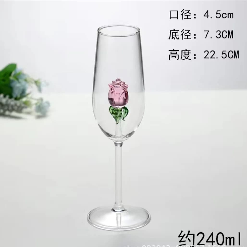 Verre à vin rouge romantique en forme de rose, verres à champagne, cadeaux pour mariage, Nouvel An, 
