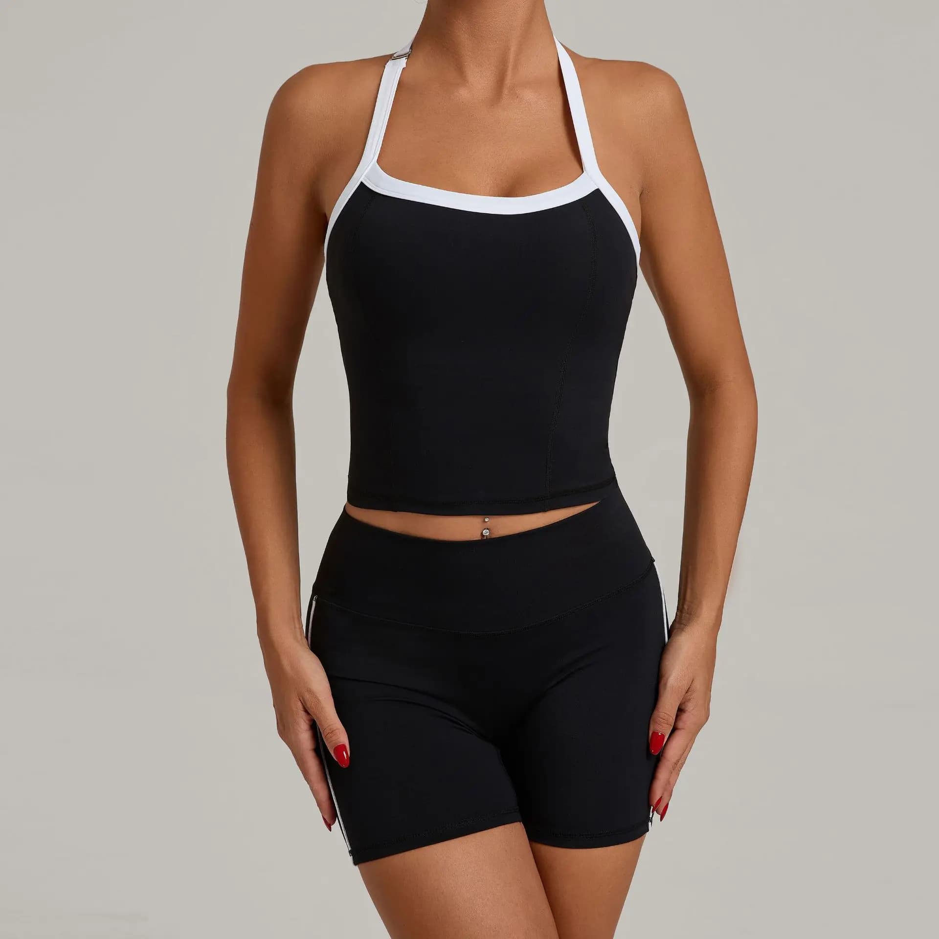 Femmes survêtement bout à bout sport ensemble Shorts vêtements de sport Yoga costume pour Fitness co