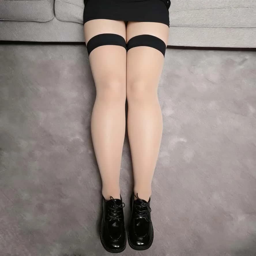 Bas cuissardes transparents 3XL pour femme, style Cosplay Lolita, ultra-fins, au-dessus du genou, en