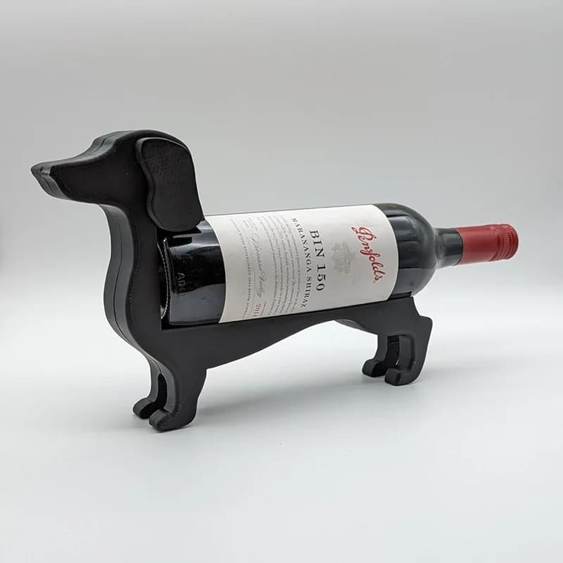 Porte-bouteille de vin rouge chien 18x14x6cm, Support de bouteille, Support de décoration, décoratio