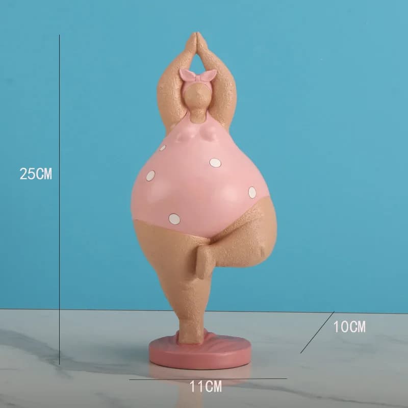 Sculpture de femme de Yoga, Figurine créative de grosse dame, décor de bureau de luxe pour salon, ca