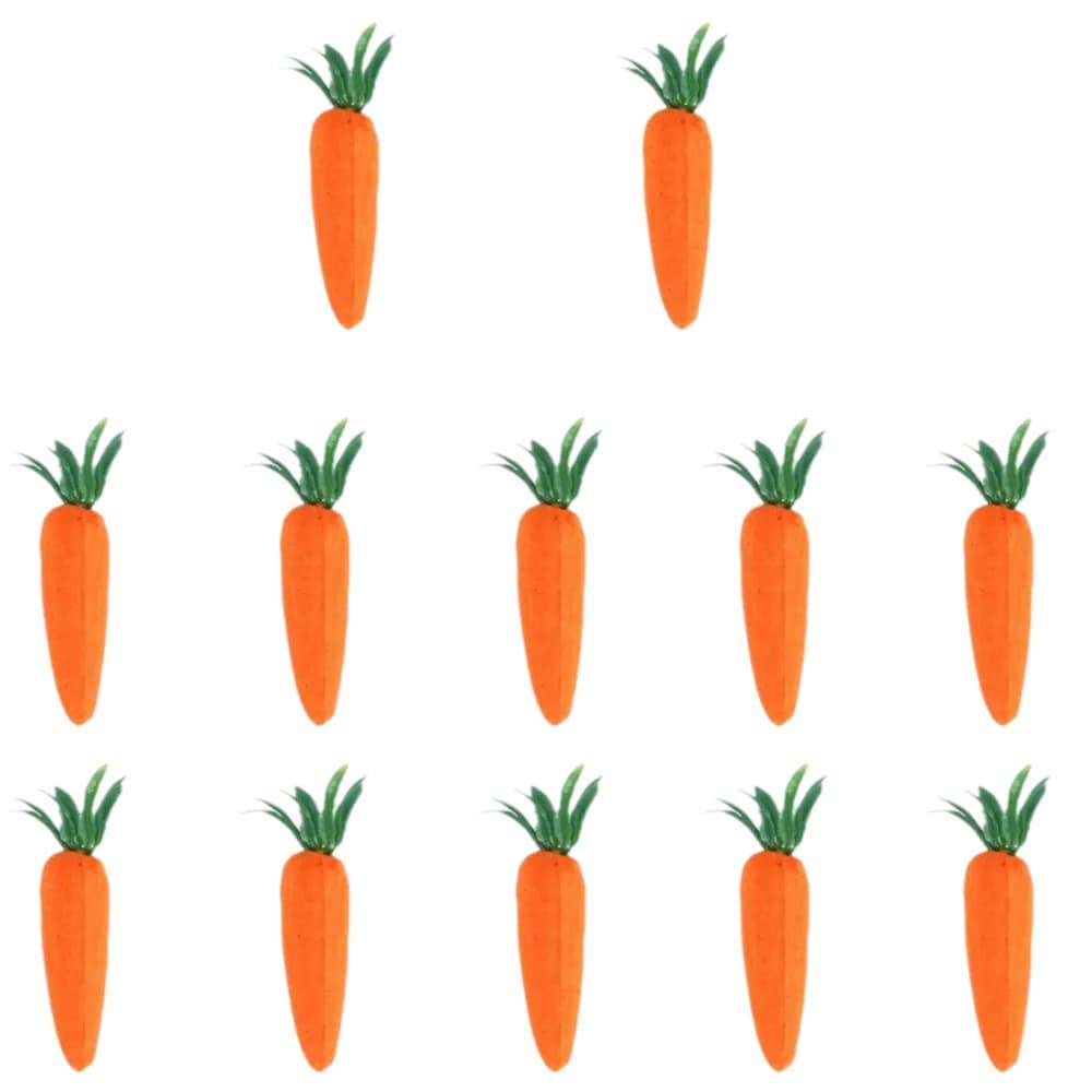 12 pièces de mini carottes de Pâques créatives, réalistes, artificielles, en mousse, pour bricolage,