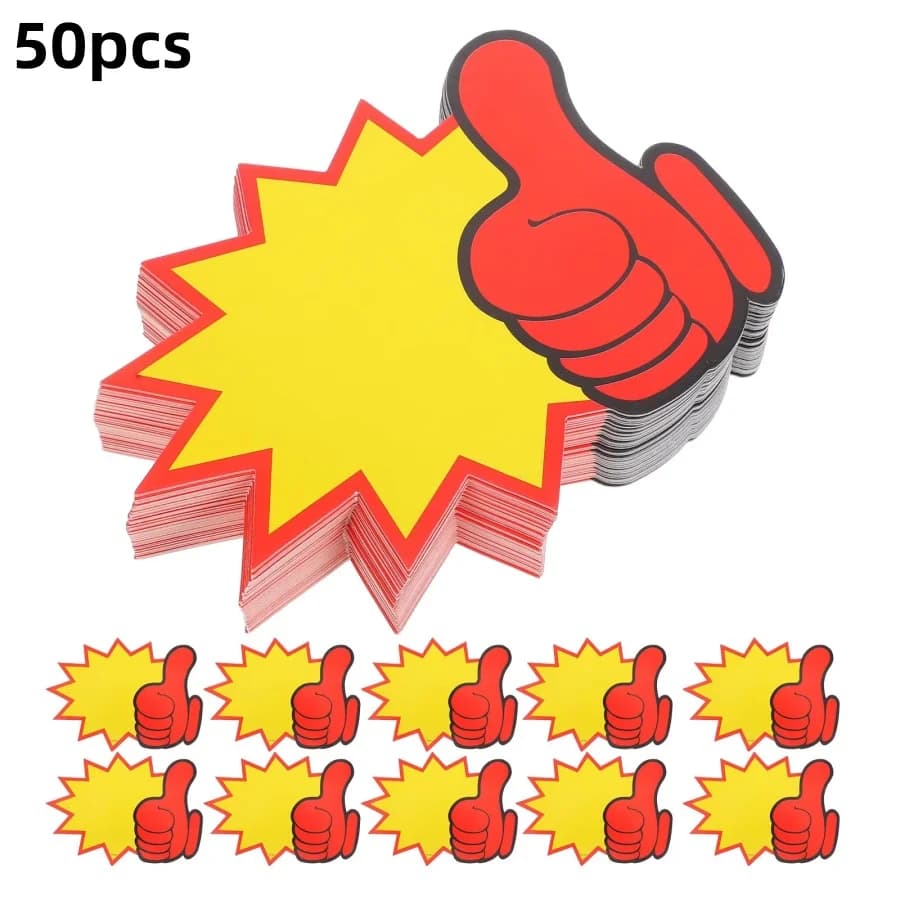 Autocollants de prix spécial, 50 pièces, panneaux d'affichage de réduction de prix de magasin de cen