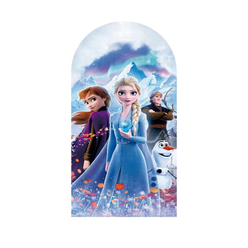 Toile de fond Arch Frozen Elsa Anna Olaf, affiche personnalisée pour fans de films, cadeau, toile de