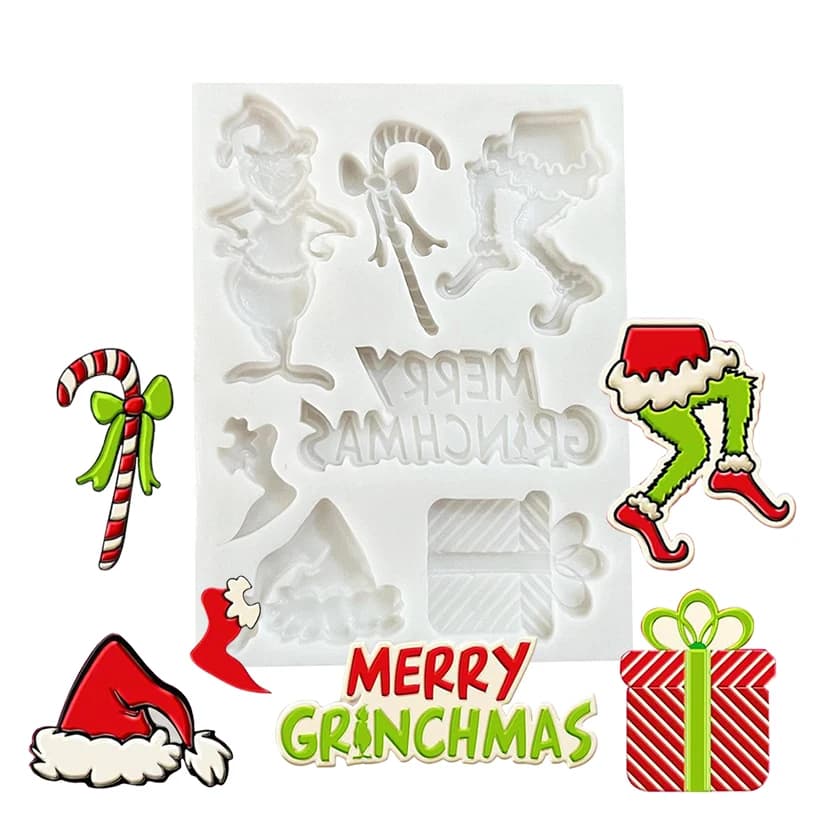 Moule à sucre en Silicone, boîte d'arbre de noël, canne à sucre, Fondant, outils de décoration de gâ