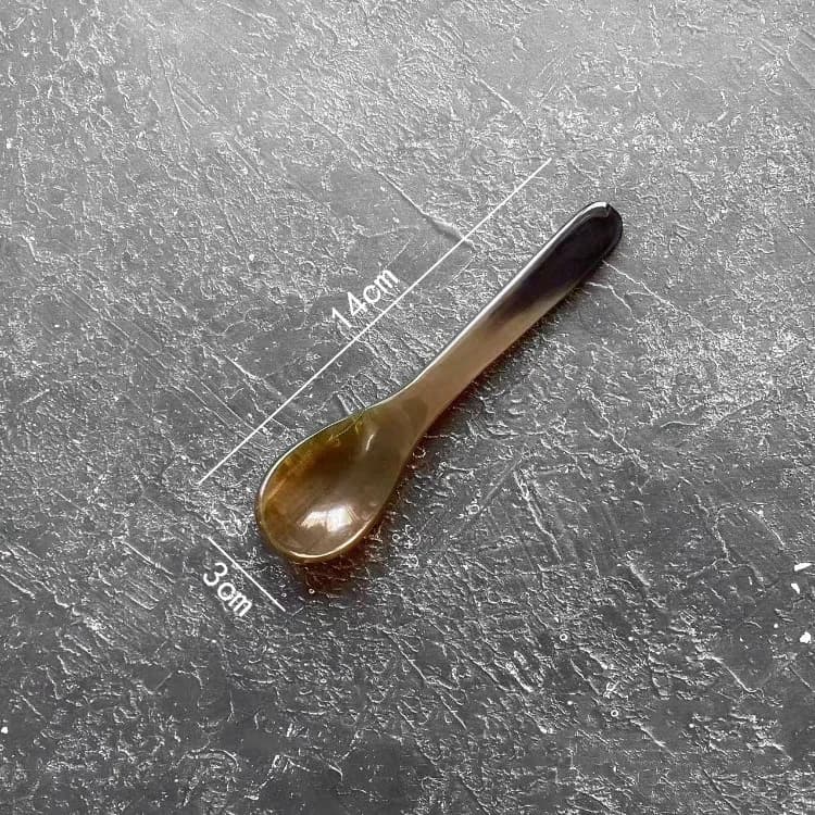 Cuillère en corne de buffle d'eau à partir de 14 à 21 cm, cuillère de Cuisine occidentale élégante, 