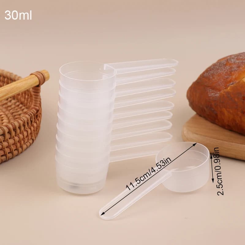 Cuillère à lait en poudre en plastique Transparent, 15/25/30/35g, avec cuillère à mesurer graduée po