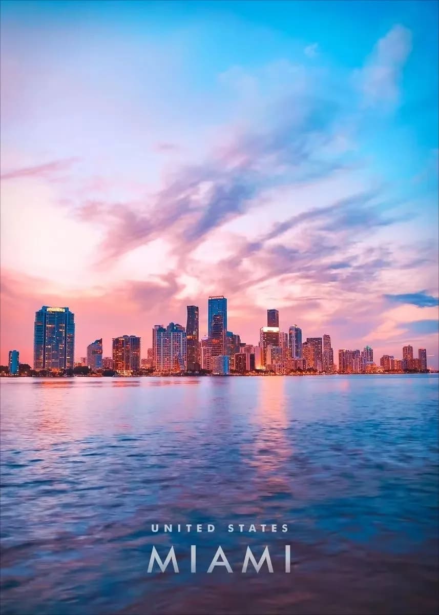 Visite Miami affiche toile impression Miami ville vraies Photos mur Art Miami voyage esthétique impr
