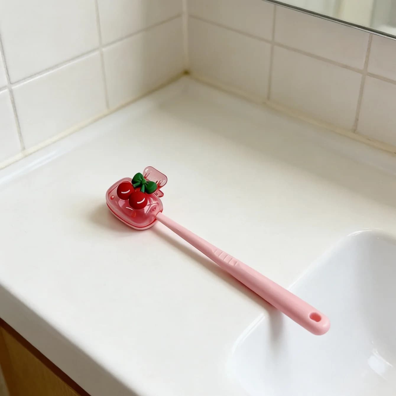 Porte-brosse à dents au design cerise mignon, motif cerise, protège la tête de brosse à dents, compr