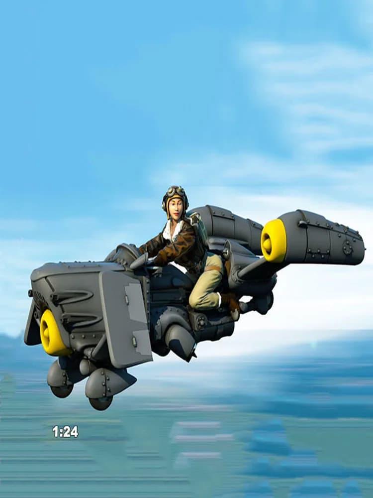 Figurine d'officier de pilote de femme moderne, en résine, kits de modèles miniatures gk, non assemb