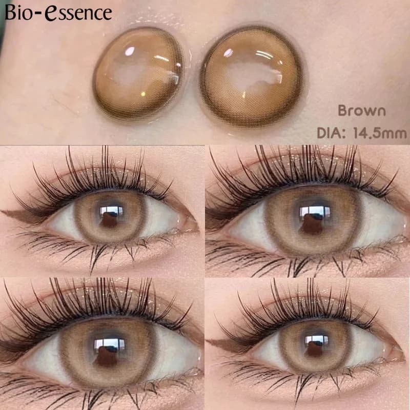 Bio-essence 1 paire de lentilles de Contact de couleur naturelle pour les yeux lentilles marron lent