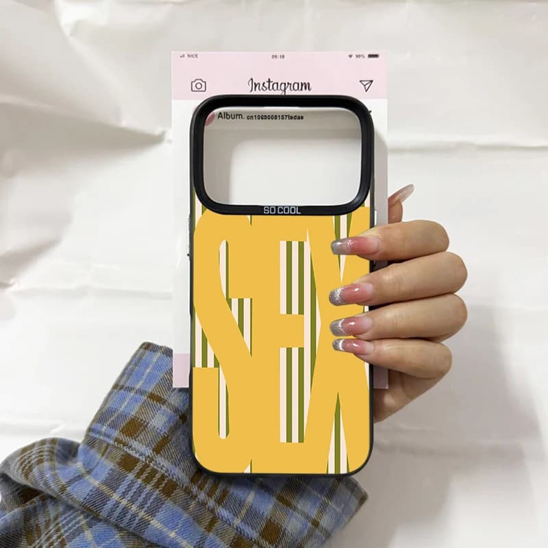 Coque de téléphone élégante à rayures esthétiques pour iPhone 17 16 15 14 13 12 11 Pro Max 16 Plus 1