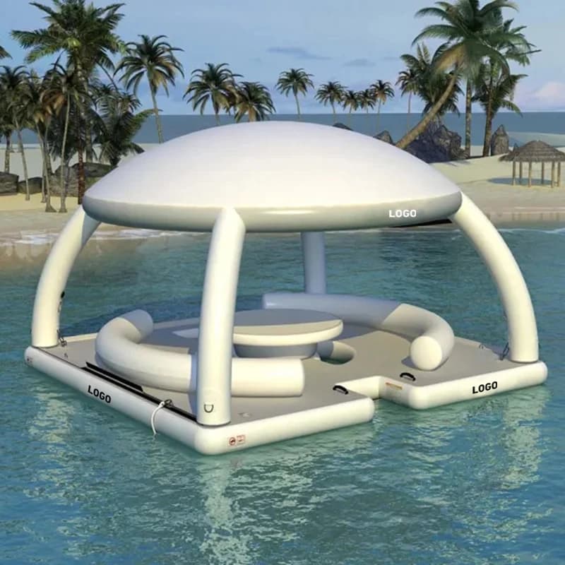 Plate-forme gonflable flottante d'eau de quai de loisirs de quai d'île flottante avec le canapé