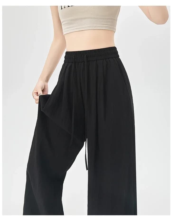 Décontracté taille haute rue femme pantalon Simple basique ample mode pantalon femme chic été nouvea