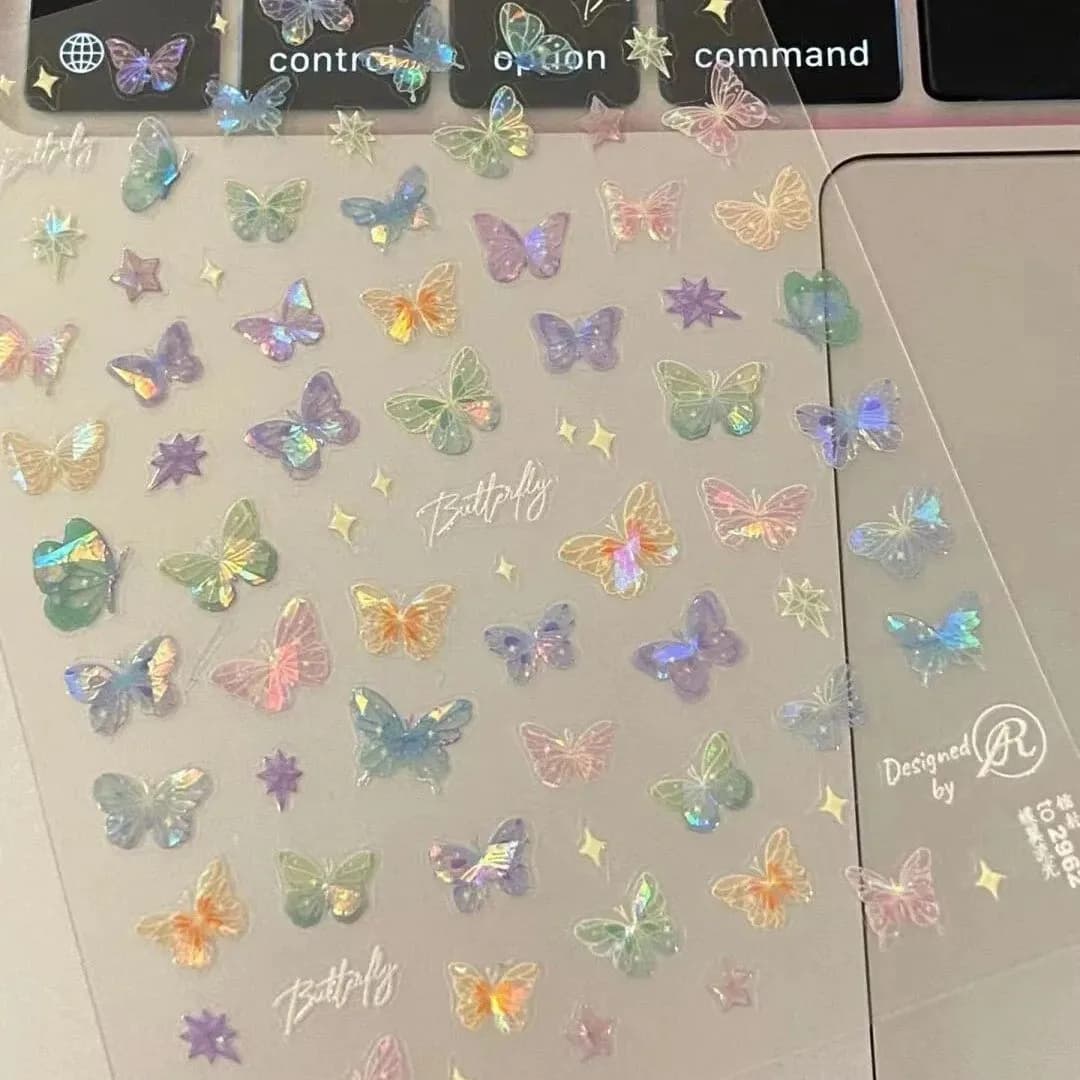 Autocollants en forme d'ailes de papillon, 1 pièce, autocollants en relief, papillon féerique coloré