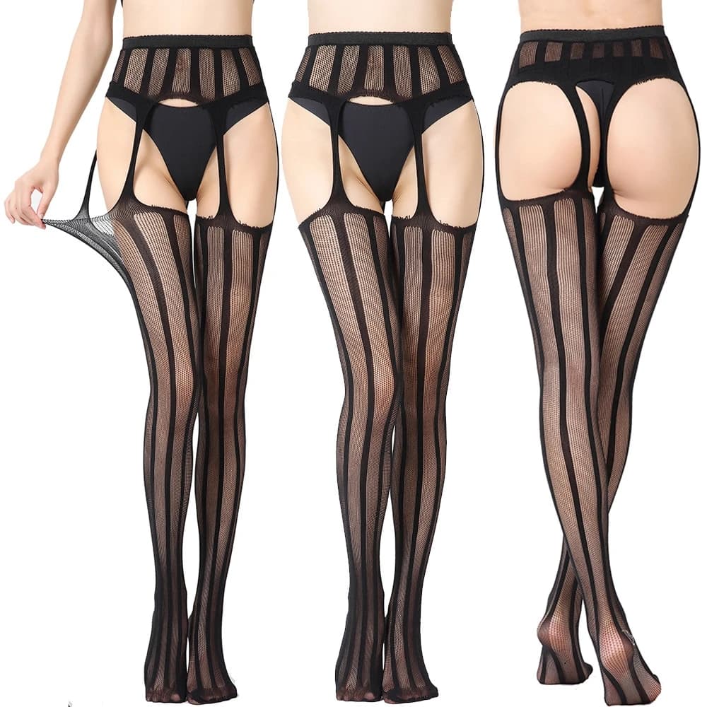 SIMPLEJWEL 4 pièces/1 pièces résille porte-jarretelles bas collants cuisse haute été Sexy chaud 4pac