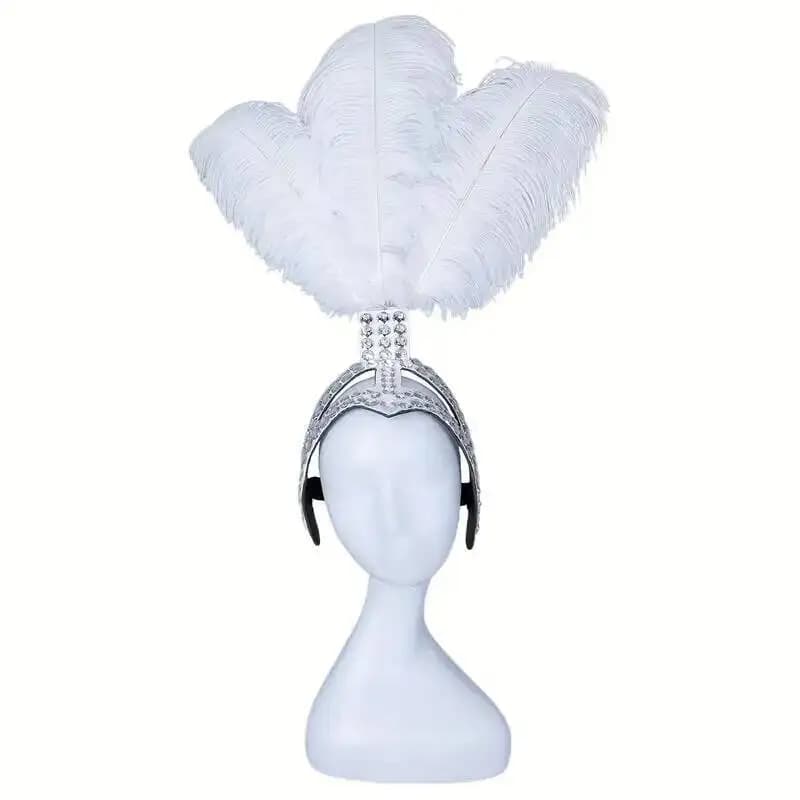 Couvre-chef de carnaval 2025 orné de strass et plumes de bricolage détachables avec des spectacles s