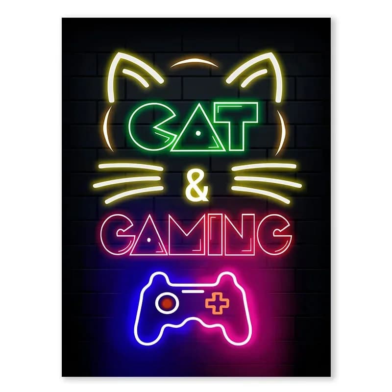 Affiches de décoration de salle de jeu, Art mural, manette de jeu vidéo, peinture sur toile, images 