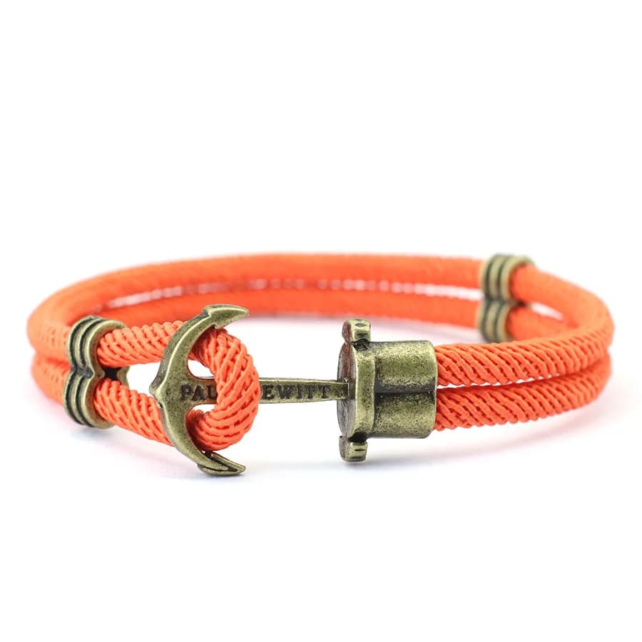 Bracelet ancre nautique pour hommes, corde en Nylon à Double filetage, Vintage en métal, fermoir à c