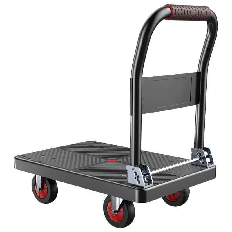 Chariot de Transport domestique Portable 90x60 500kg, remorque de tracteur pliable à Double faisceau
