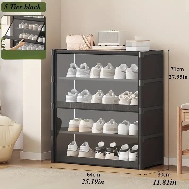Étagère à chaussures grande taille anti-poussière et transparente de niveau 5-9, armoire à chaussure