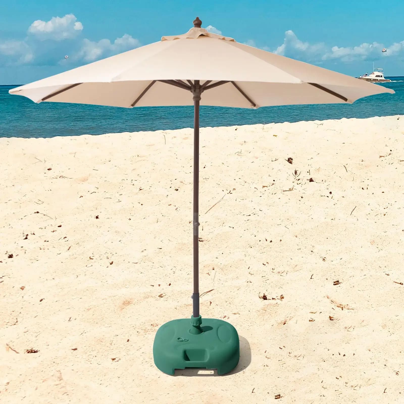 Base de parasol de plage stable à remplir d'eau, support d'ombrage extérieur pour patio, jardin, bal