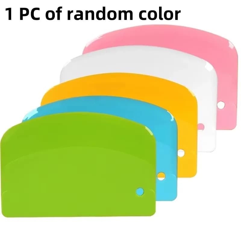 Grattoir en plastique polychrome pour gâteau et crème, couteau de coupe pour pâte à farine, grattoir