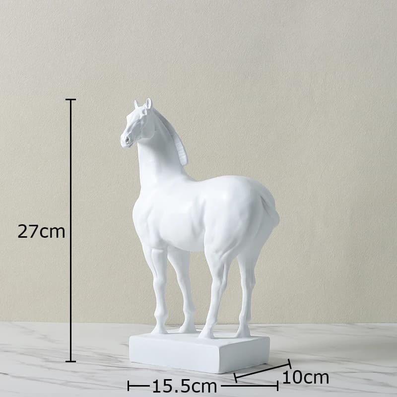 Ornements de cheval minimalistes noir/blanc, décoration de table, sculpture de cheval d'art moderne,