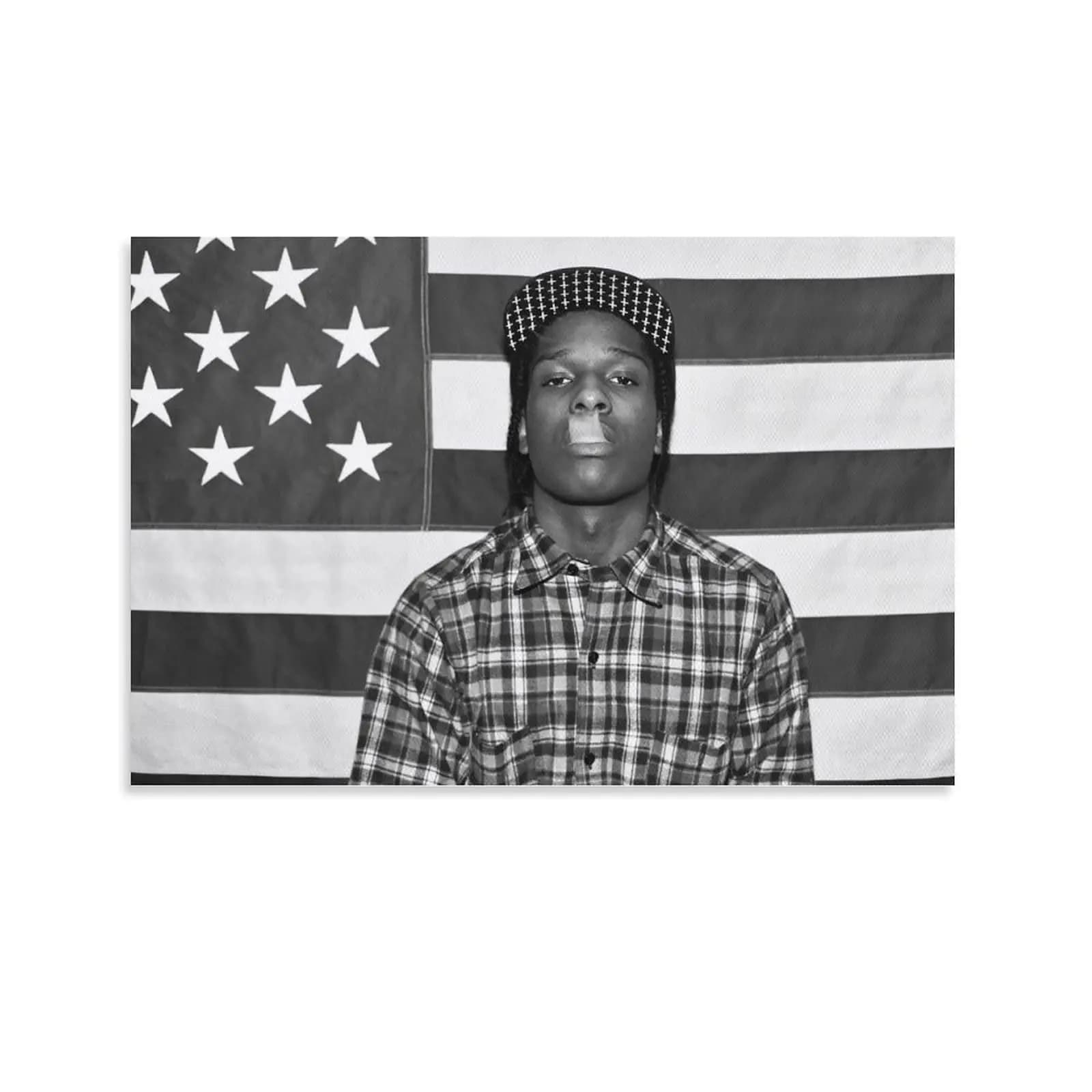 A $ AP Rocky ASAP drapeau américain rap rappeur motivation inspirant bureau salle de sport mur dorto