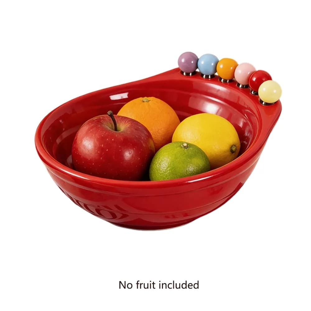 Bol à fruits décoratif avec fourchette, motif géométrique, plateau de service à fruits en ABS, grand