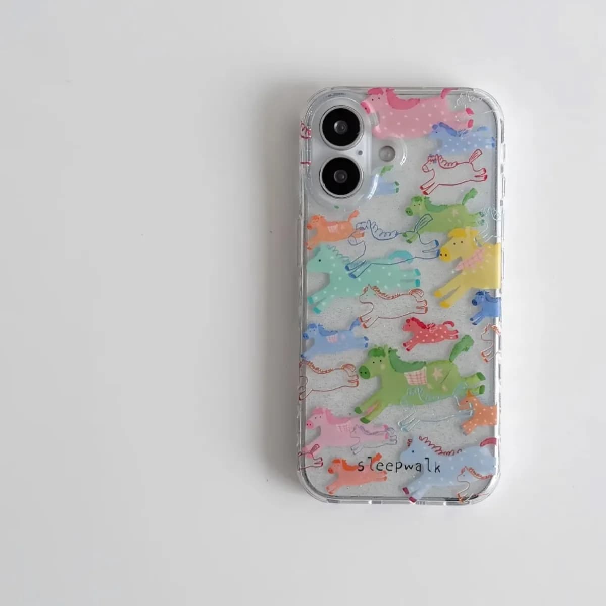 Coque de téléphone créative motif cheval coloré de l'année du Cheval pour iPhone 17 16 15 Pro Max 14