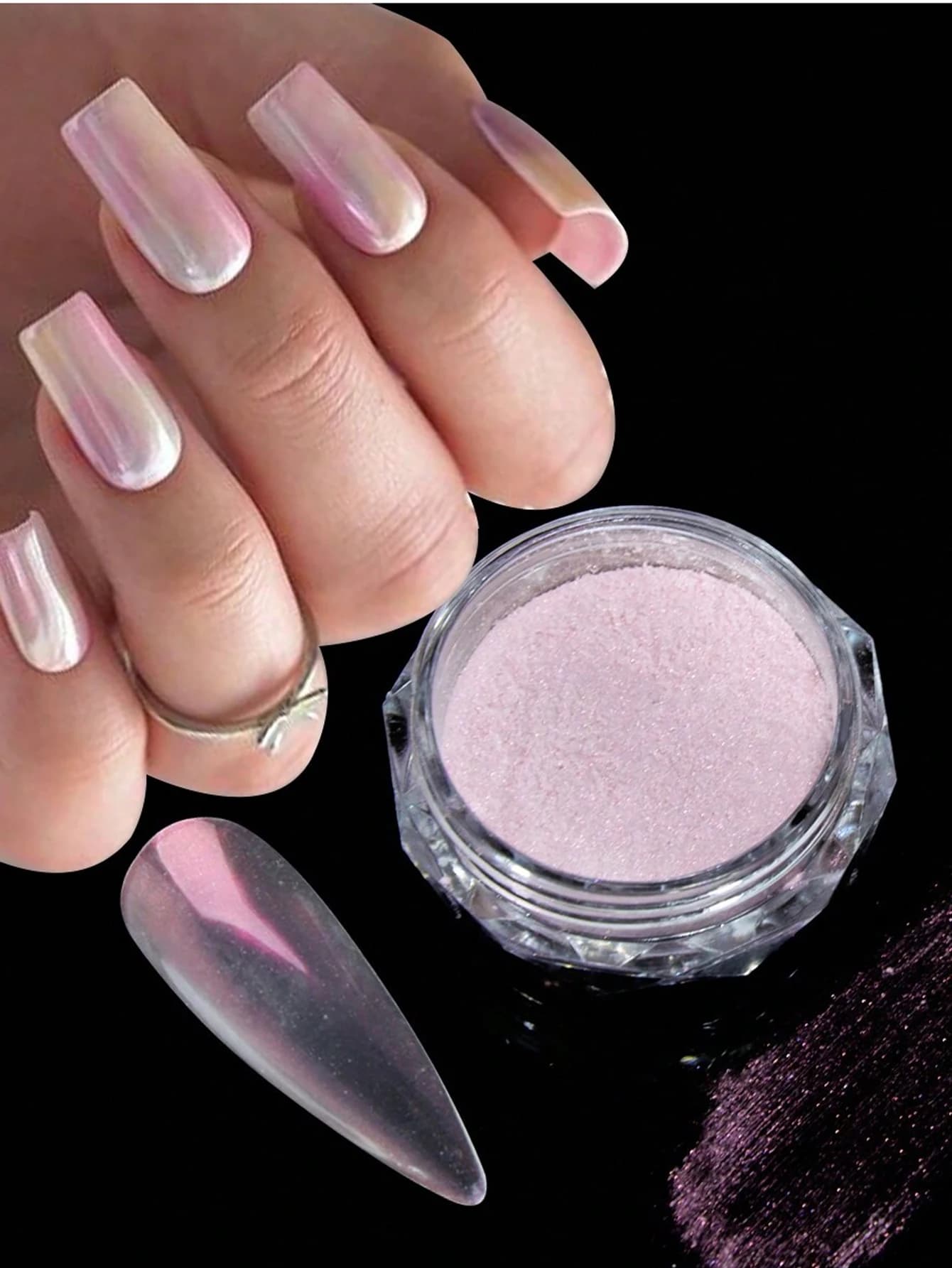 1 G 1 pièces poudre à ongles Pigment pour ongles holographique miroirlridescent sirène frottant la p