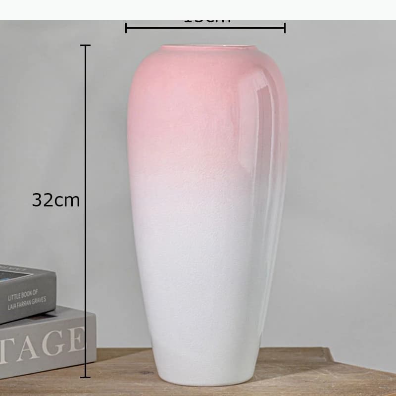Vase en céramique rose dégradé, hydroponie, plante en pot, décoration de table, arrangement de fleur
