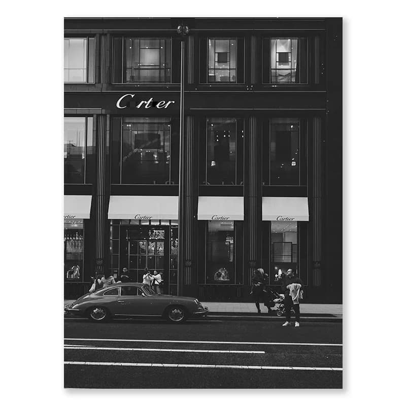 Affiche d'art mural pour femmes, couleur noire, Cool, tendance, Sexy, chien et voiture de luxe, déco