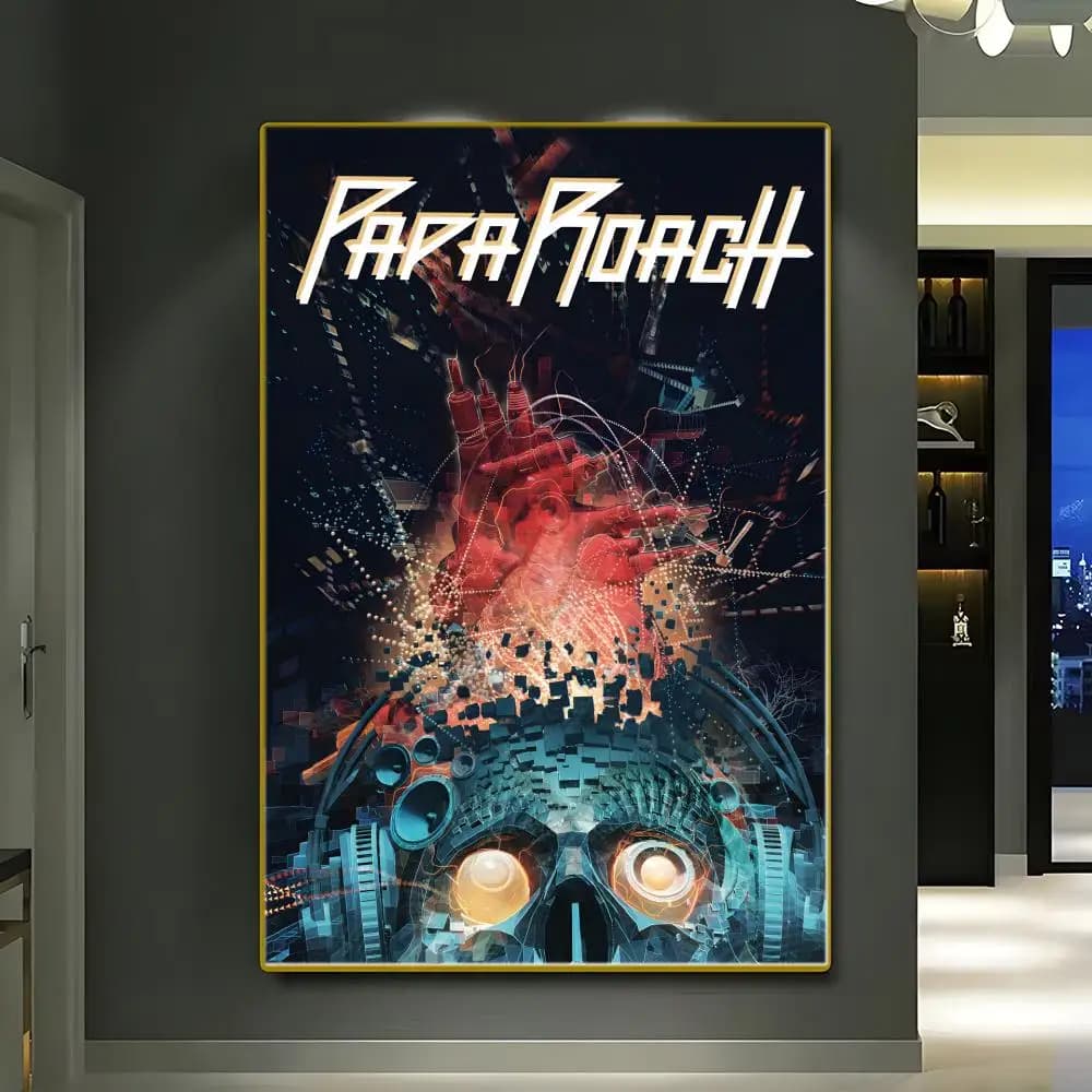 Affiche Rap Metal P-Papa Roach, sans plis, imperméable, durable, décoration murale pour tous les esp