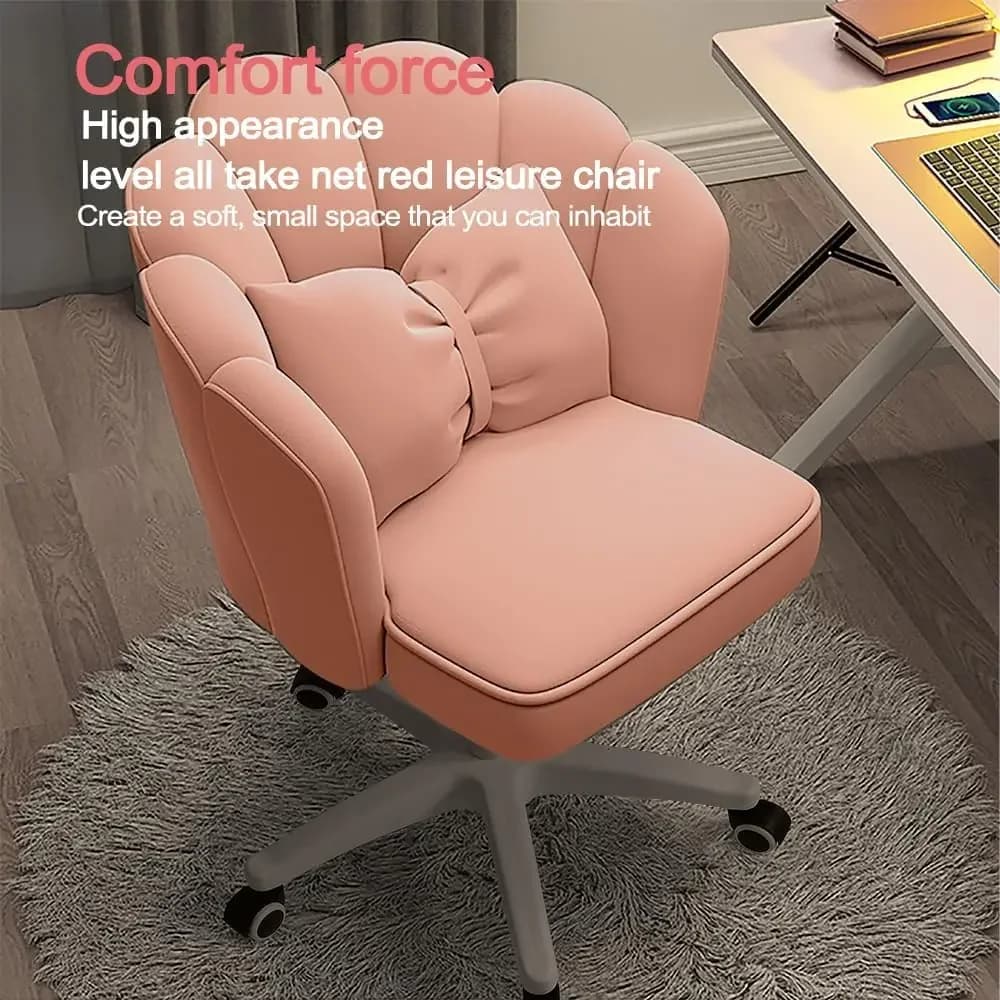 Belle chaise de bureau en forme de pétale, chaise papillon en tissu moderne, chaise réglable en haut