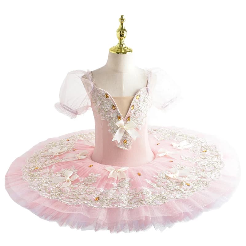 Tutu de Ballet Professionnel en Velours Rose pour Adulte, Femme et Enfant, Costume de ix
