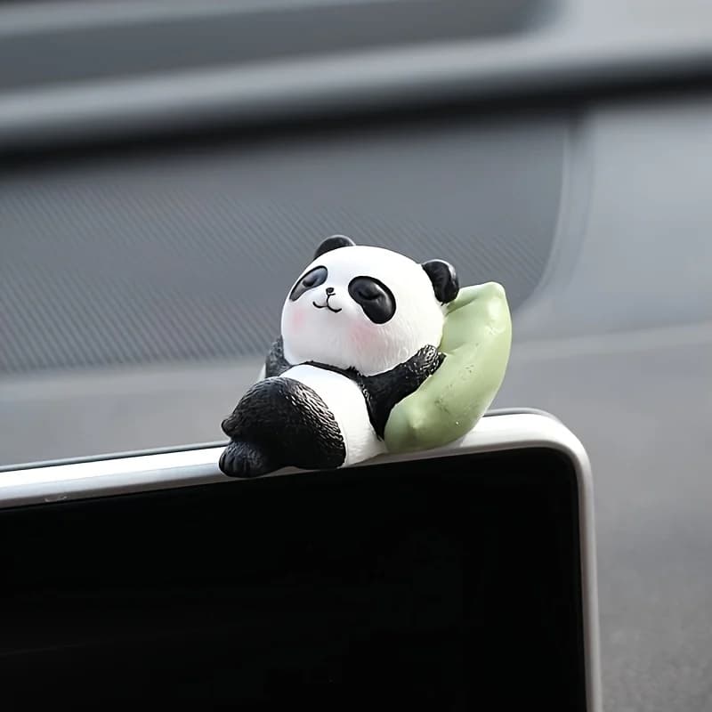 2 Adorables Ornements Panda Roux : 1 Joueuse avec un téléphone et 1 Dormante. Parfait pour les cadea