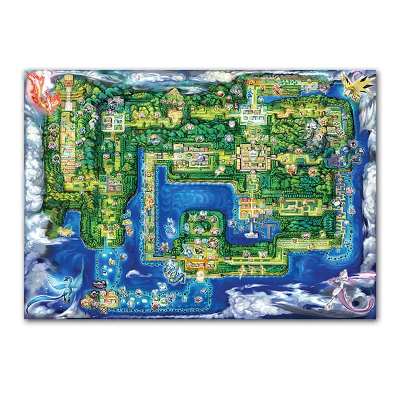 Affiche de carte de monstre Pokemon, jeu vidéo japonais, peinture sur toile, tableau d'art Mural, dé
