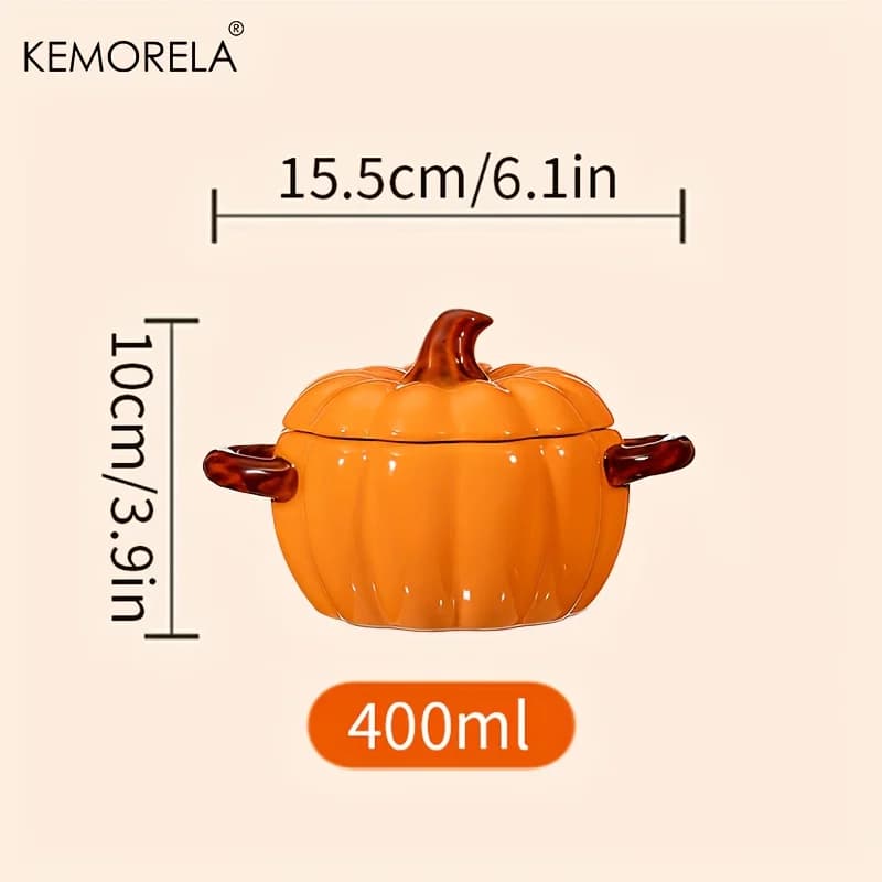 Bol à citrouille d'halloween, Casserole à citrouille en céramique, Pot sans four avec couvercle et p