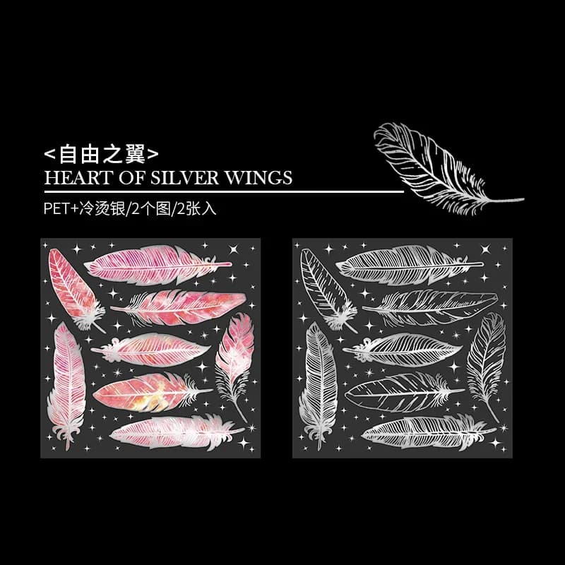 2 feuilles d'autocollants en PET, couleurs papillon, ailes d'ange, papier Transparent pour Scrapbook