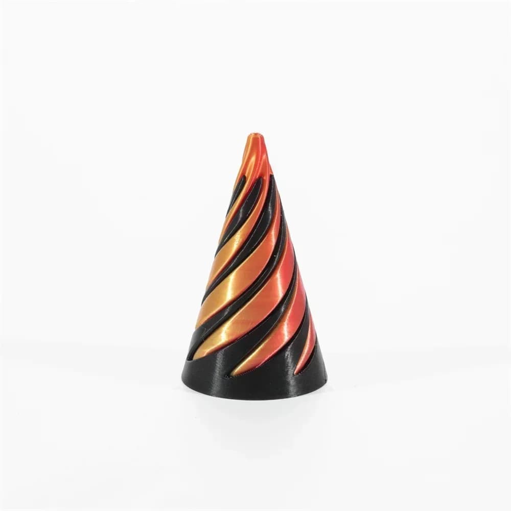 Pyramide conique spirale imprimée en 3D, sculpture traversante, jouet pyramidal traversant, mini-ill