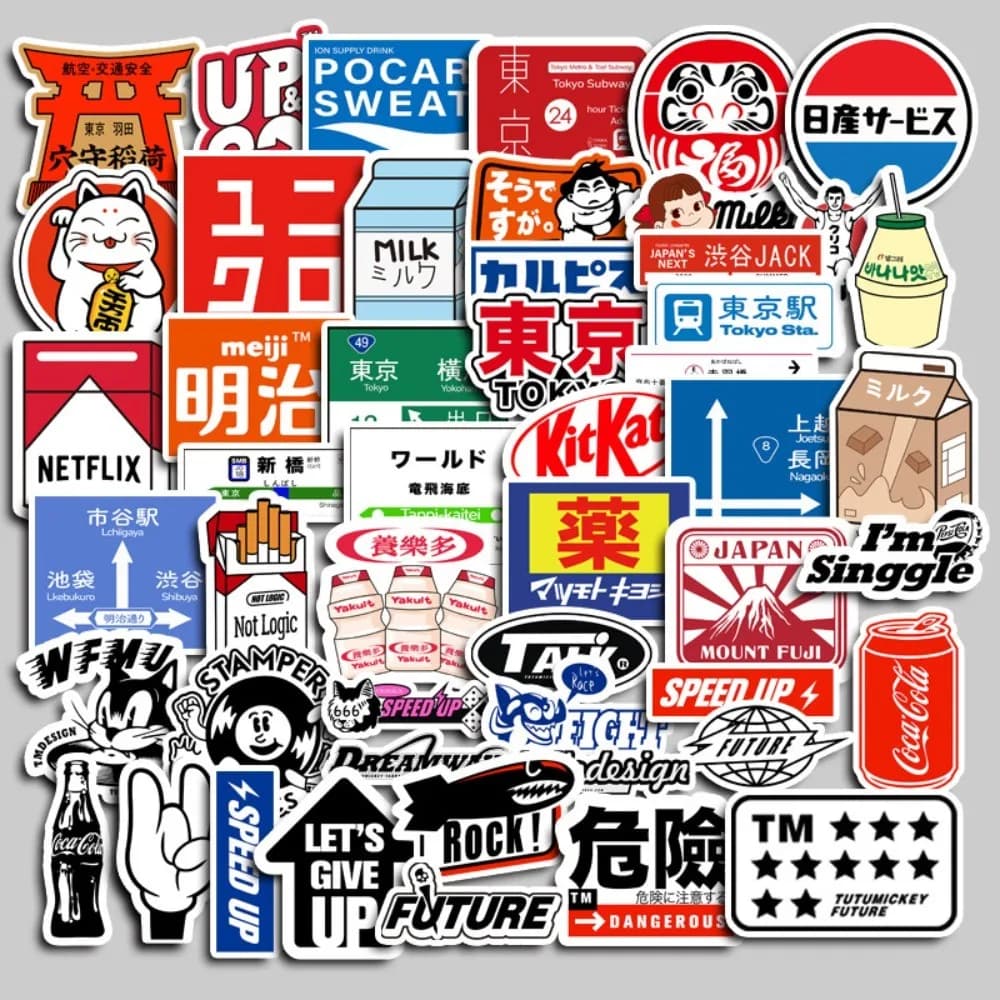 50 pièces autocollants de dessin animé Tokyo Story-décalcomanies imperméables pour bagages, ordinate