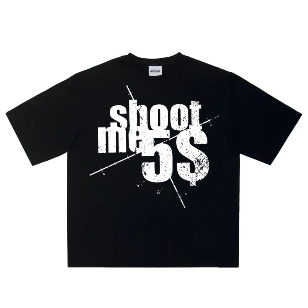 Harajuku surdimensionné Streetwear vêtements pour hommes SHOOTME5 $ imprimé graphique t-shirt coton