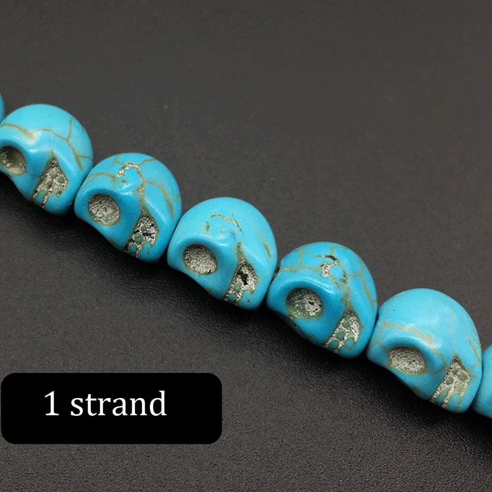 Perles en pierre naturelle colorée Turquoise, perles d'espacement de crâne pour la fabrication de bi