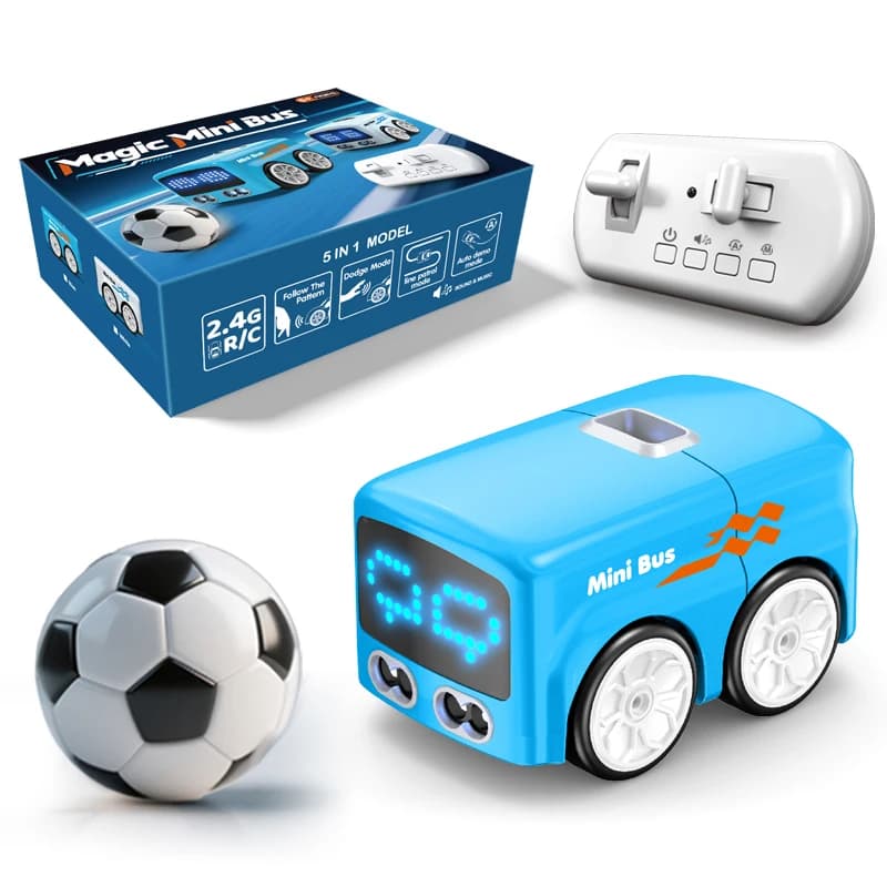 Mini bus RC, contrôlé par RC avec 4 modes de jeu, expressions automobiles amusantes et cadeau idéal 