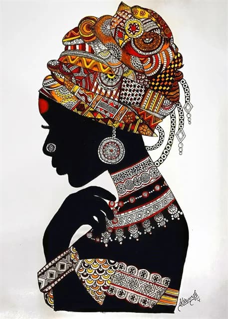 Toile d'art abstrait de femme africaine, affiches et imprimés d'art de fille africaine, images d'art
