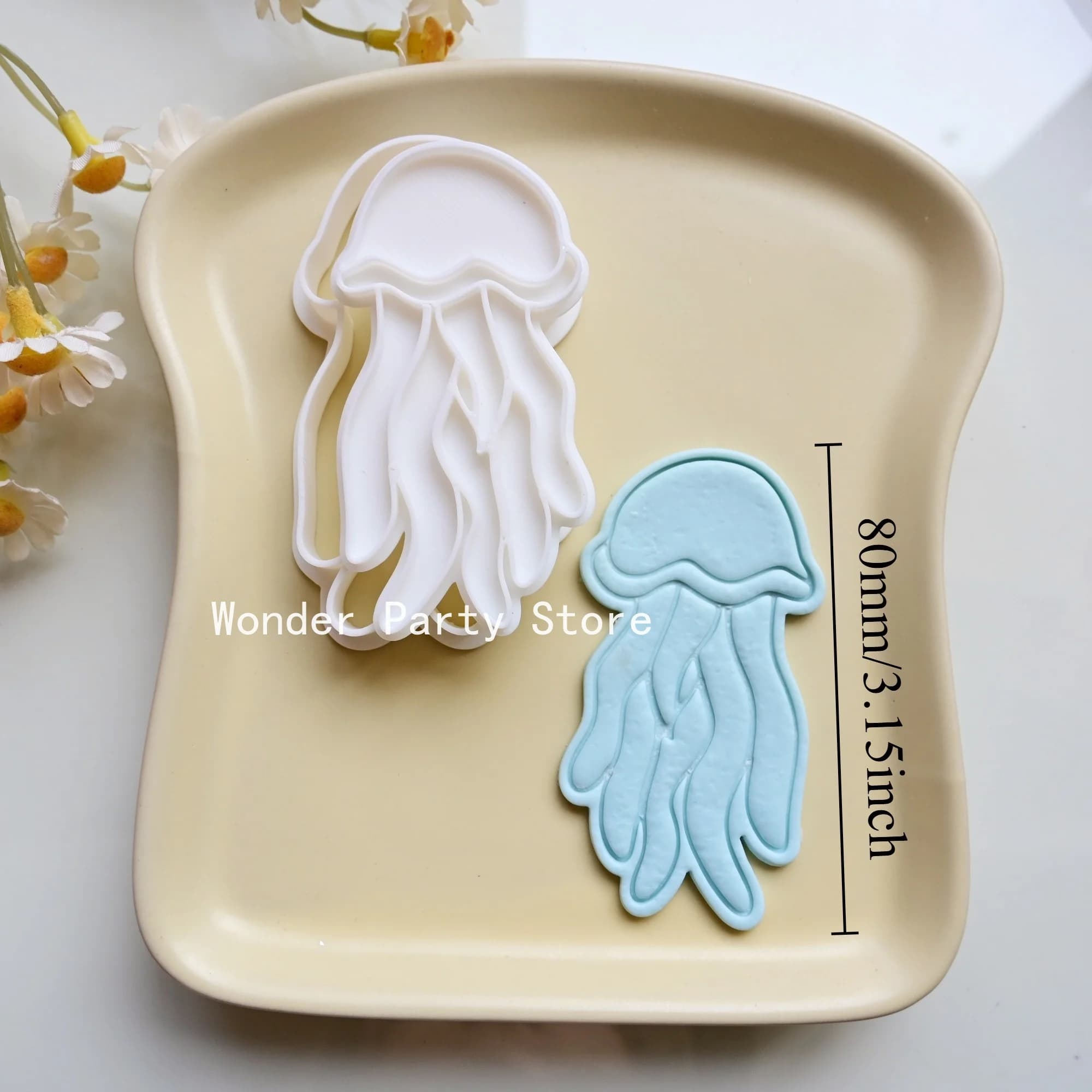 Moule à biscuits méduse DIY en plastique, moule à gâteau fondant animaux marins, emporte-pièces de b